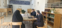 بازدید معاون پژوهش و اعضای هیئت علمی مدرسه عالی و دانشگاه شهید مطهری از کتابخانه واحد خواهران مشهد