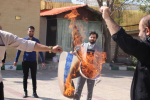 تجمع دانشجویان و مسئولین دانشگاه شهید مطهری مشهد در محکومیت جنایات رژیم صهیونیستی در غزه